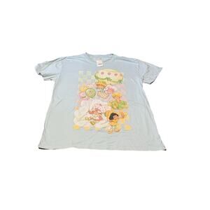 Strawberry Shortcake Men's Shirt Size S Light BluShort Sleeve Graphic Tee Casual